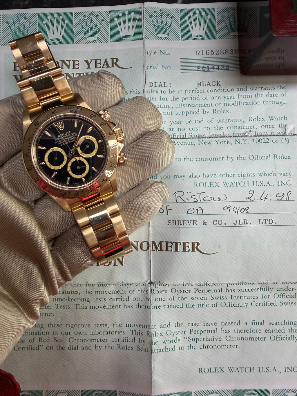 Rolex Daytona 16528 Zenith Black Dial