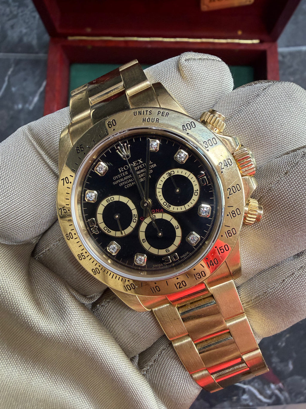 Rolex Daytona 16528 Zenith Black Diamond Dial.
