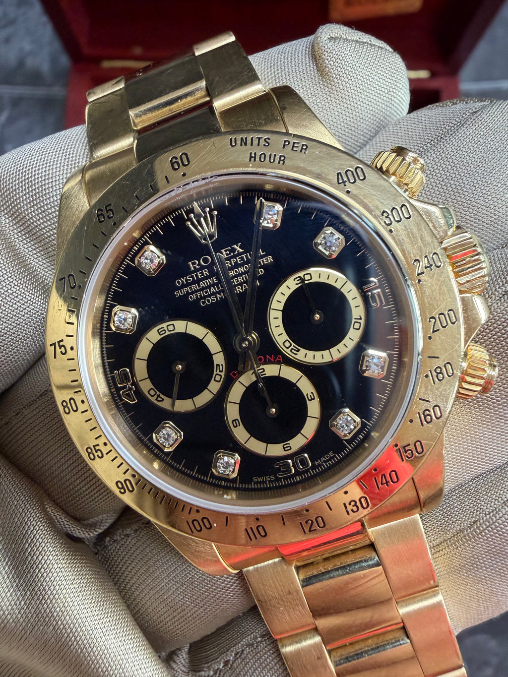 Rolex Daytona 16528 Zenith Black Diamond Dial.