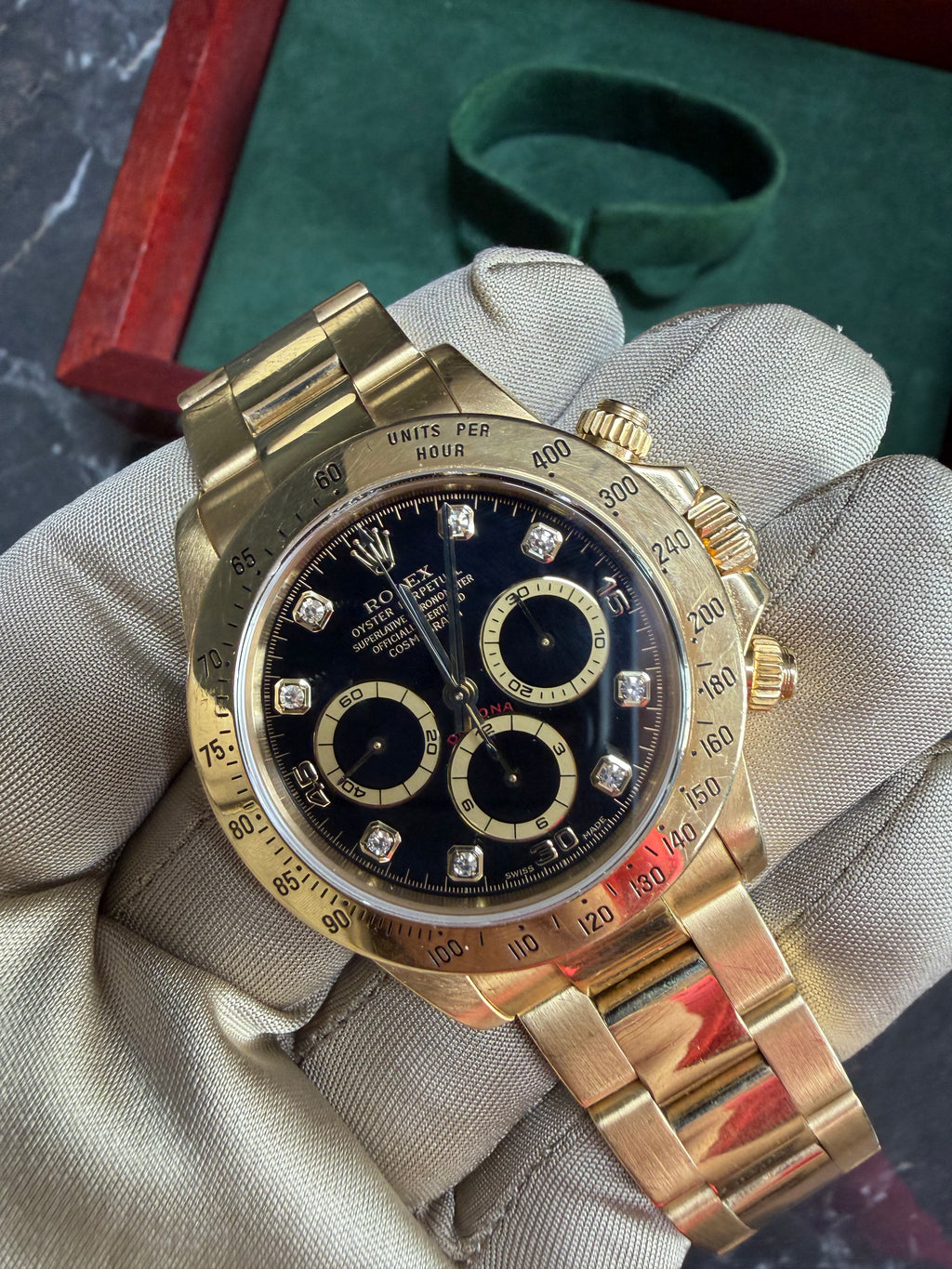 Rolex Daytona 16528 Zenith Black Diamond Dial.