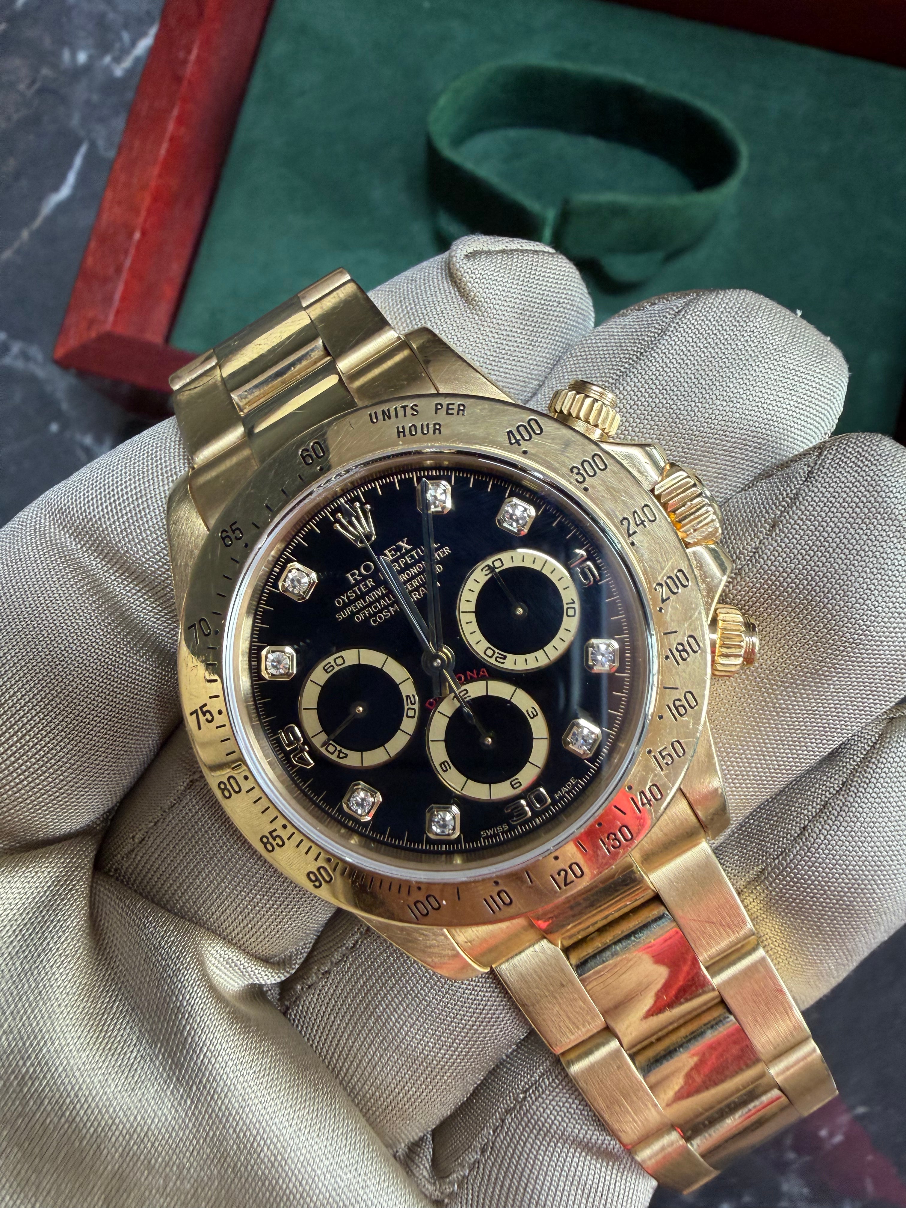 Rolex Daytona 16528 Zenith Black Diamond Dial.
