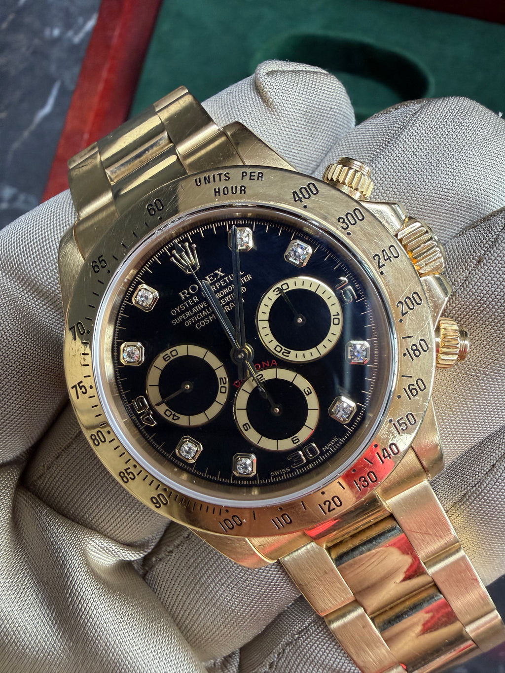 Rolex Daytona 16528 Zenith Black Diamond Dial.