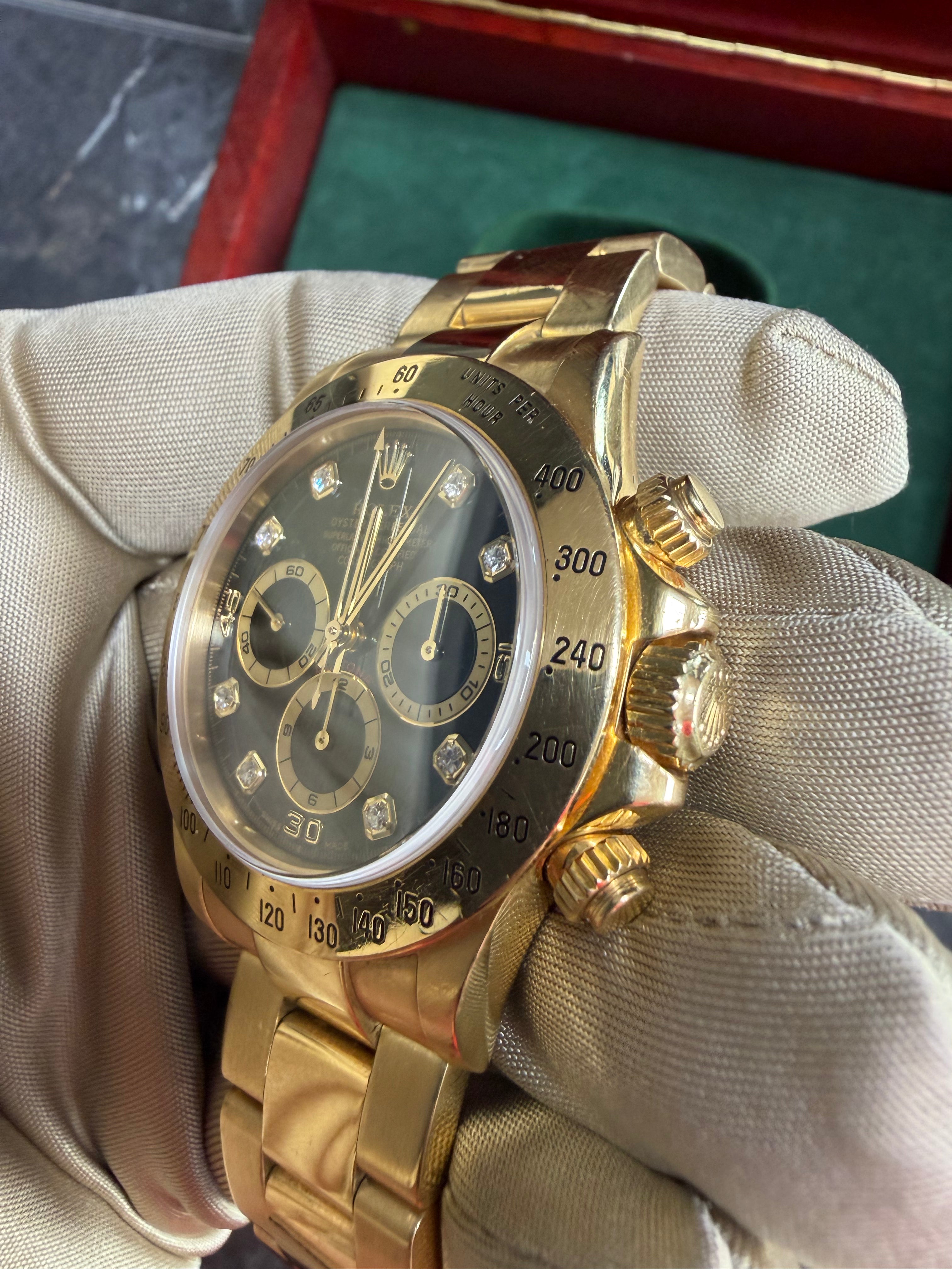 Rolex Daytona 16528 Zenith Black Diamond Dial.