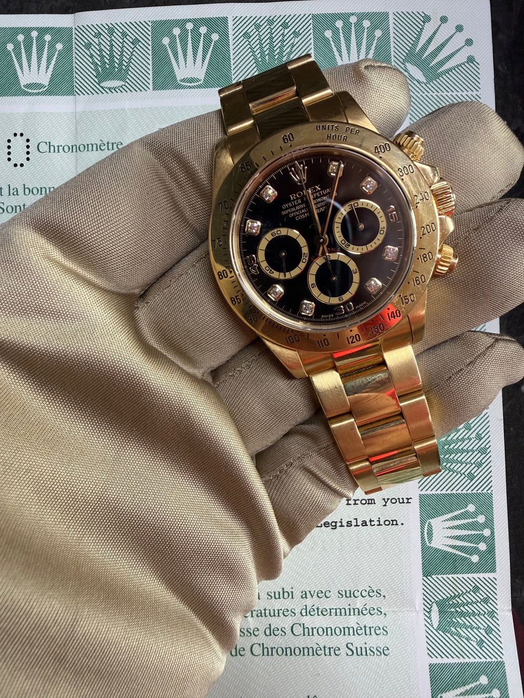 Rolex Daytona 16528 Zenith Black Diamond Dial.