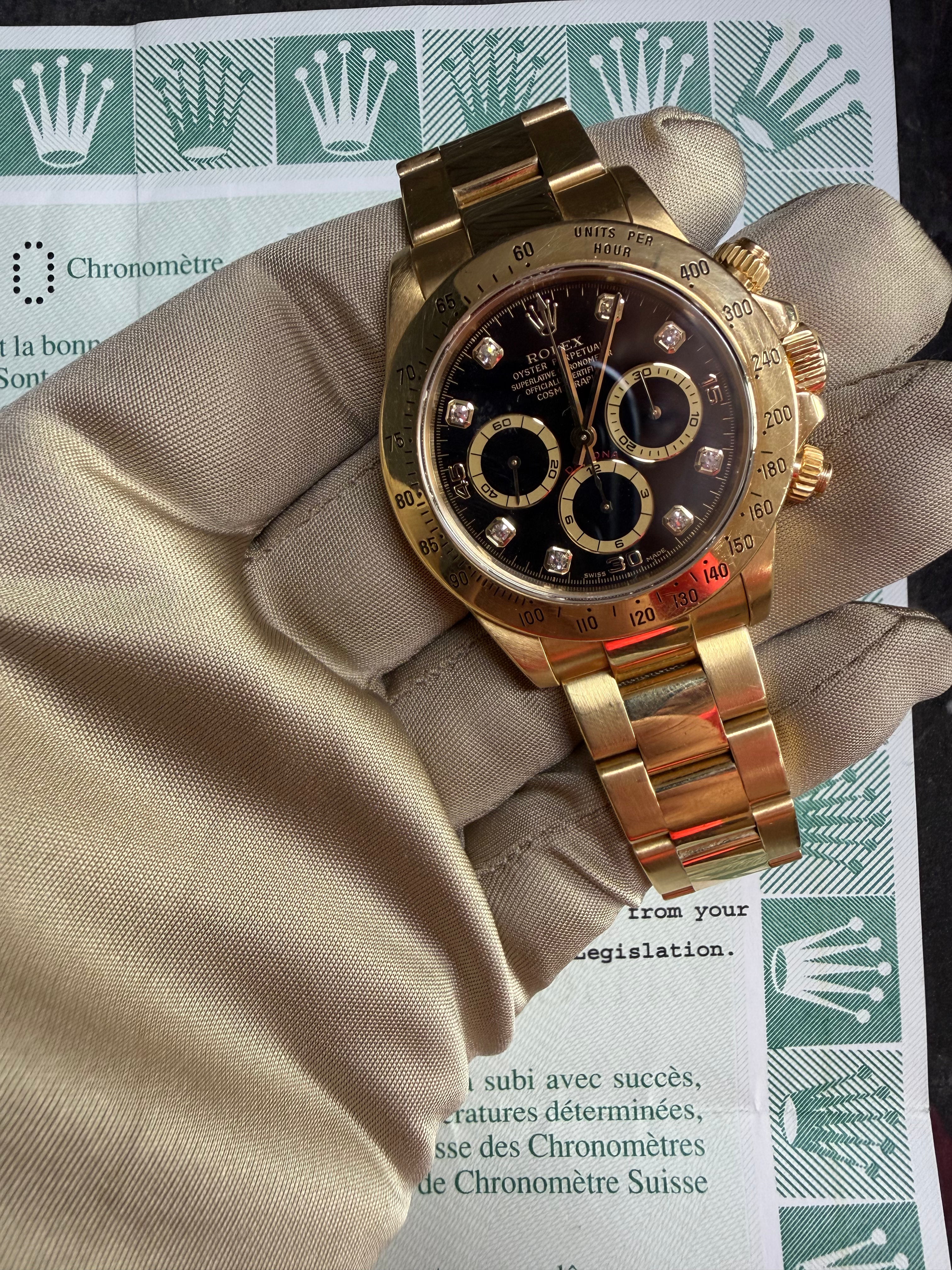 Rolex Daytona 16528 Zenith Black Diamond Dial.