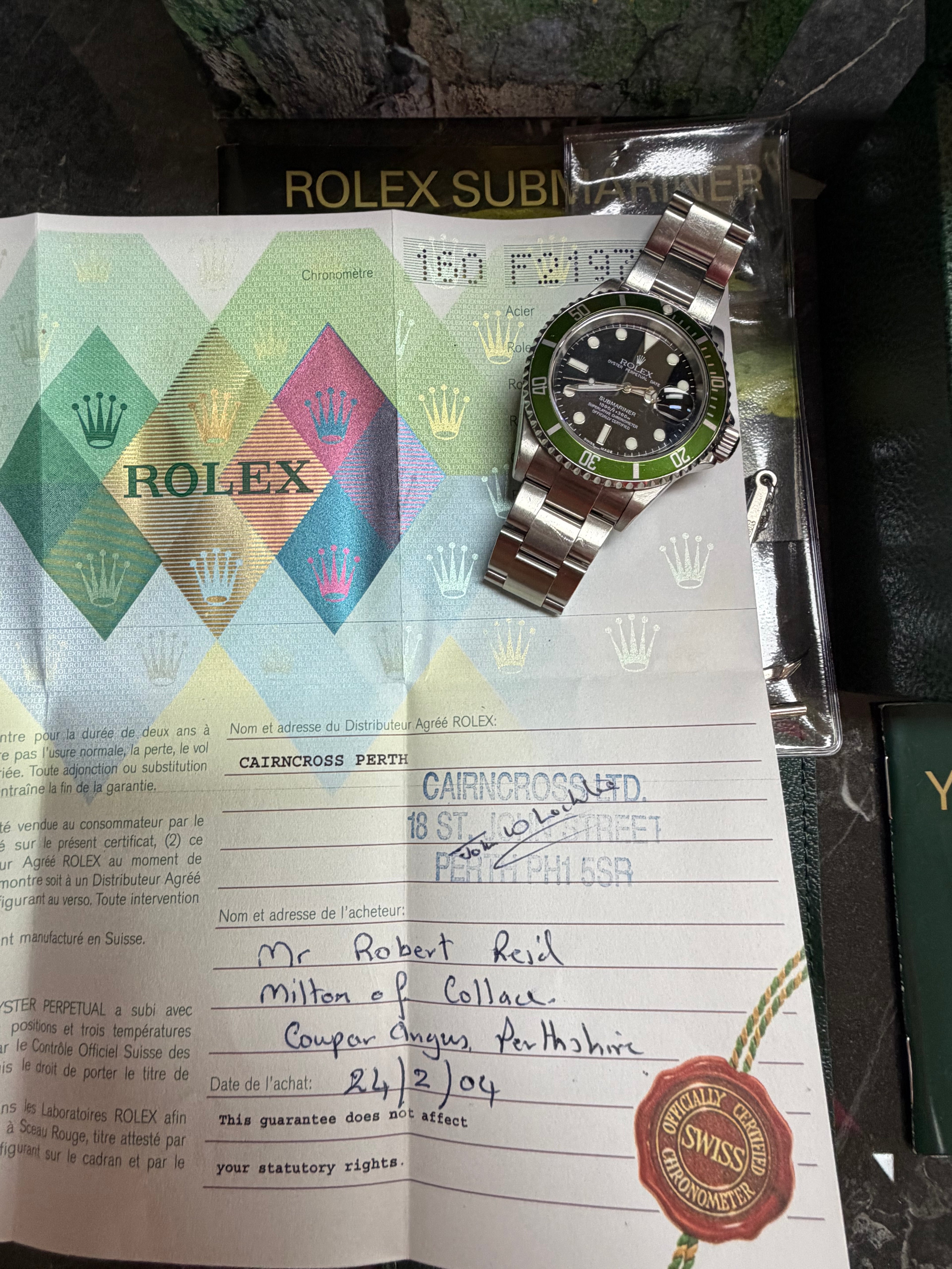 Rolex Submariner 16610LV Kermit Flat 4 - 2004