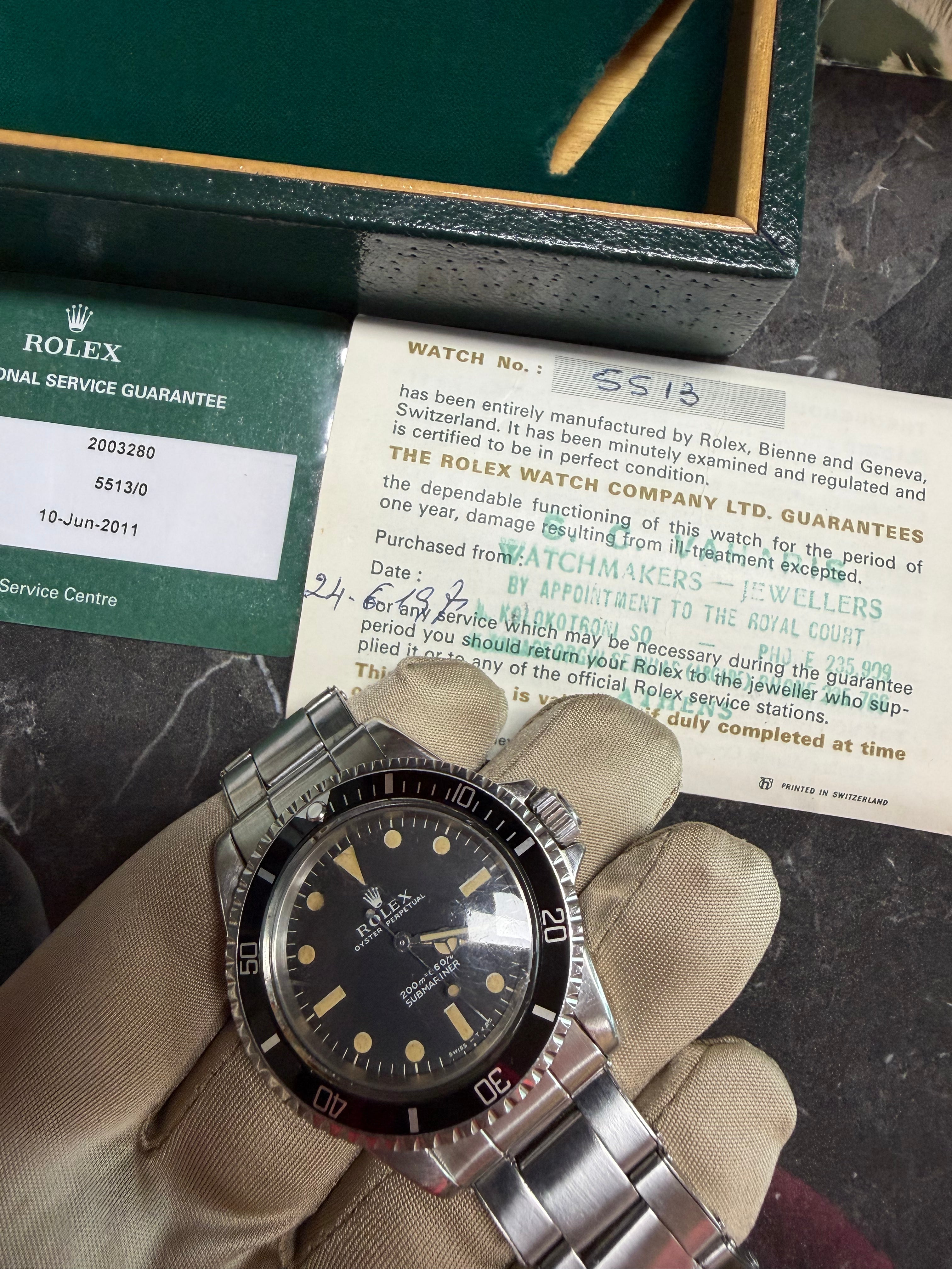 Rolex Submariner 5513 Meters First