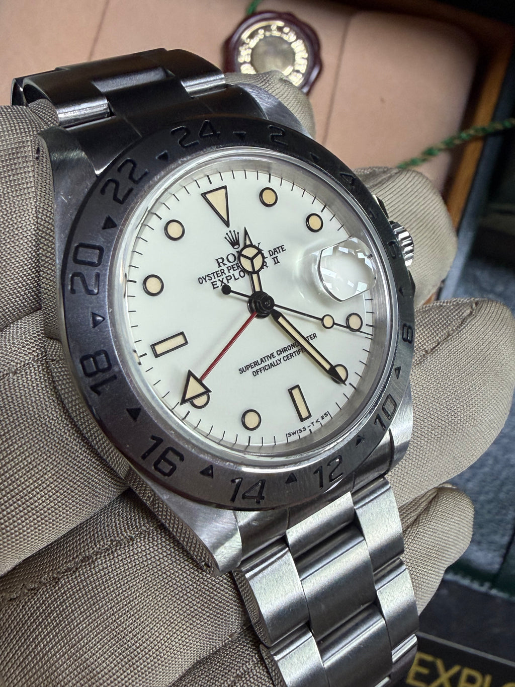 Rolex Explorer II 16750 "Panna Dial" Full Set