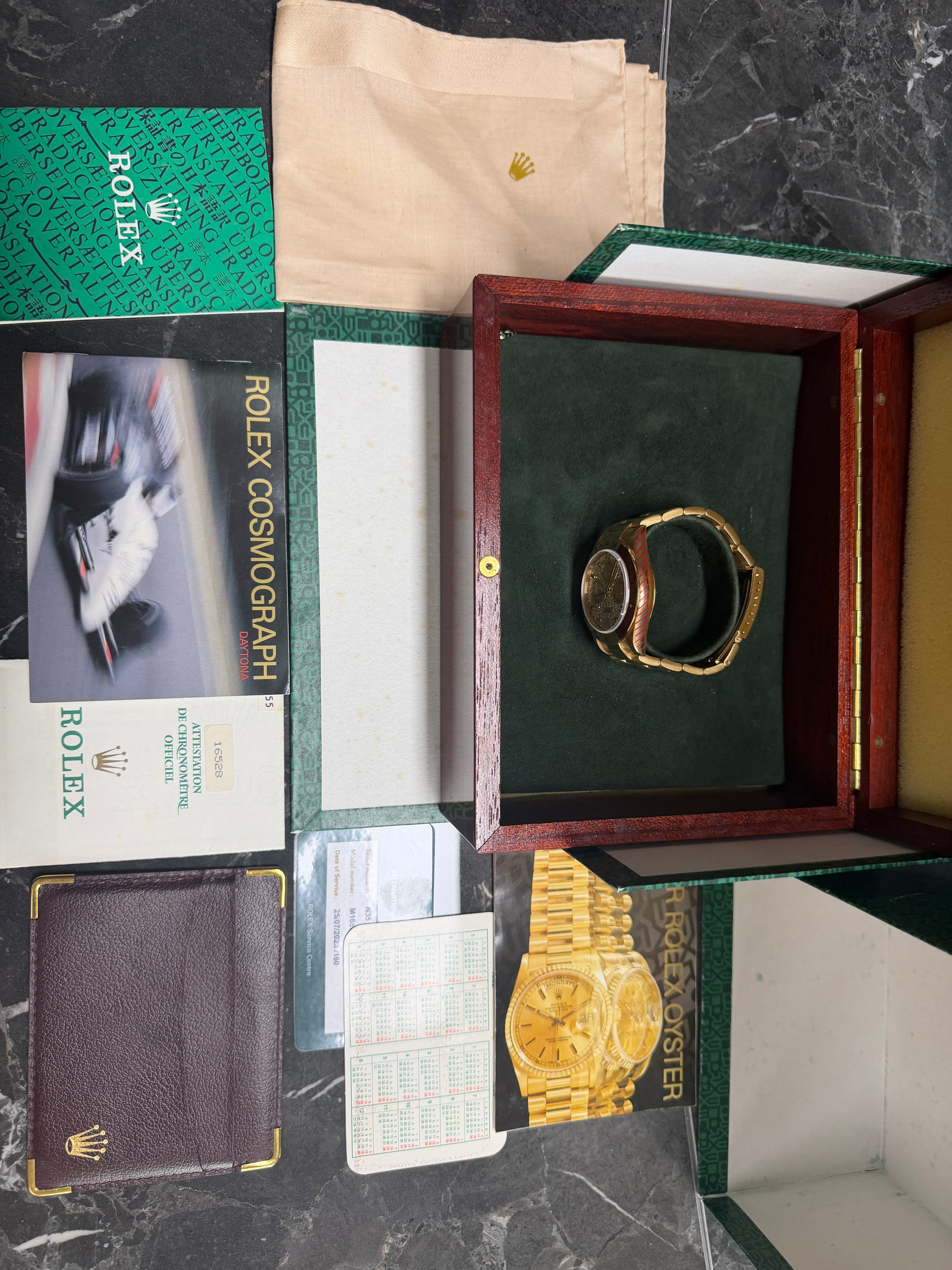 Rolex 16528 Zenith Pave & Emerald Dial - Full Set
