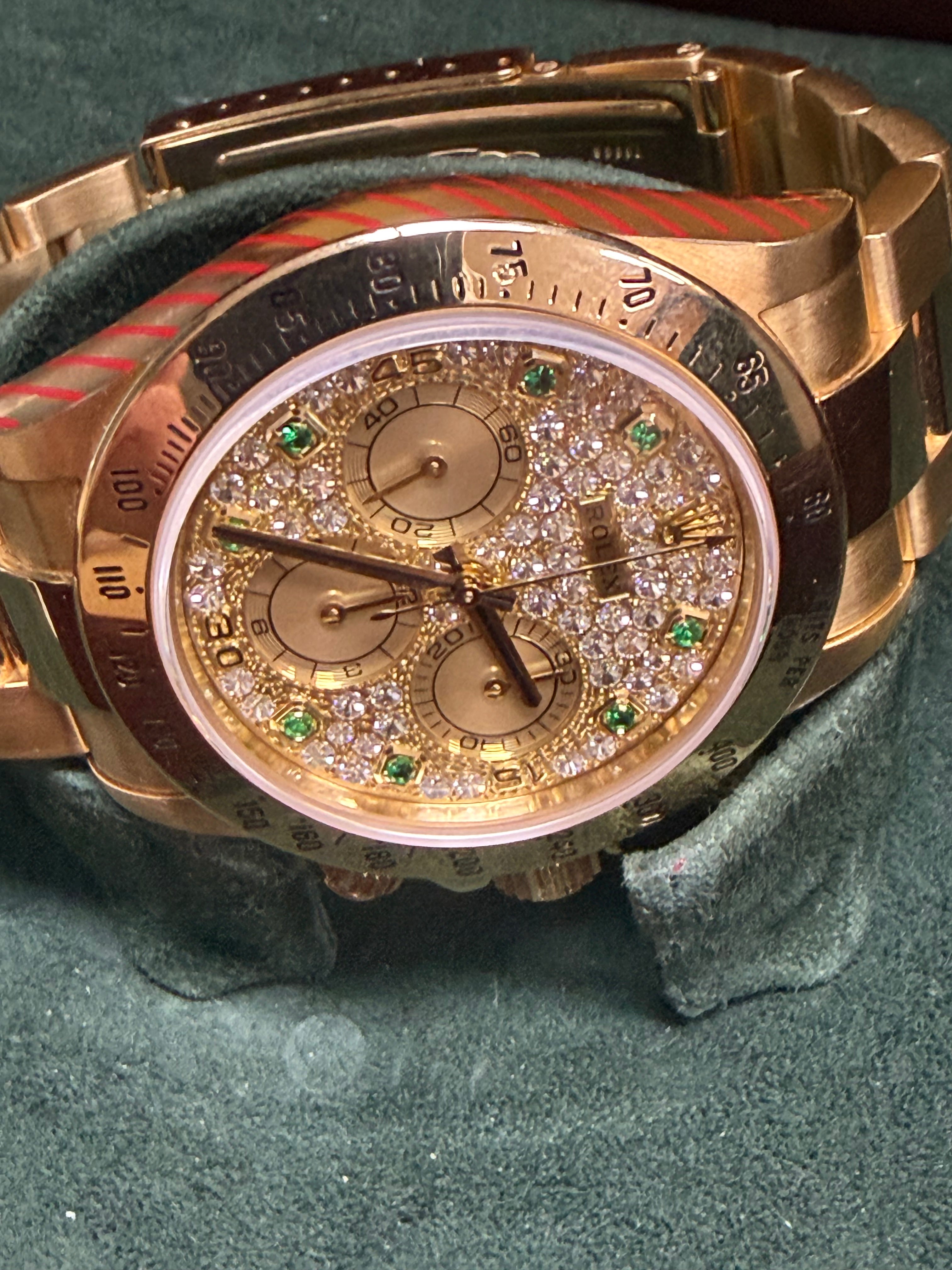 Rolex 16528 Zenith Pave & Emerald Dial - Full Set