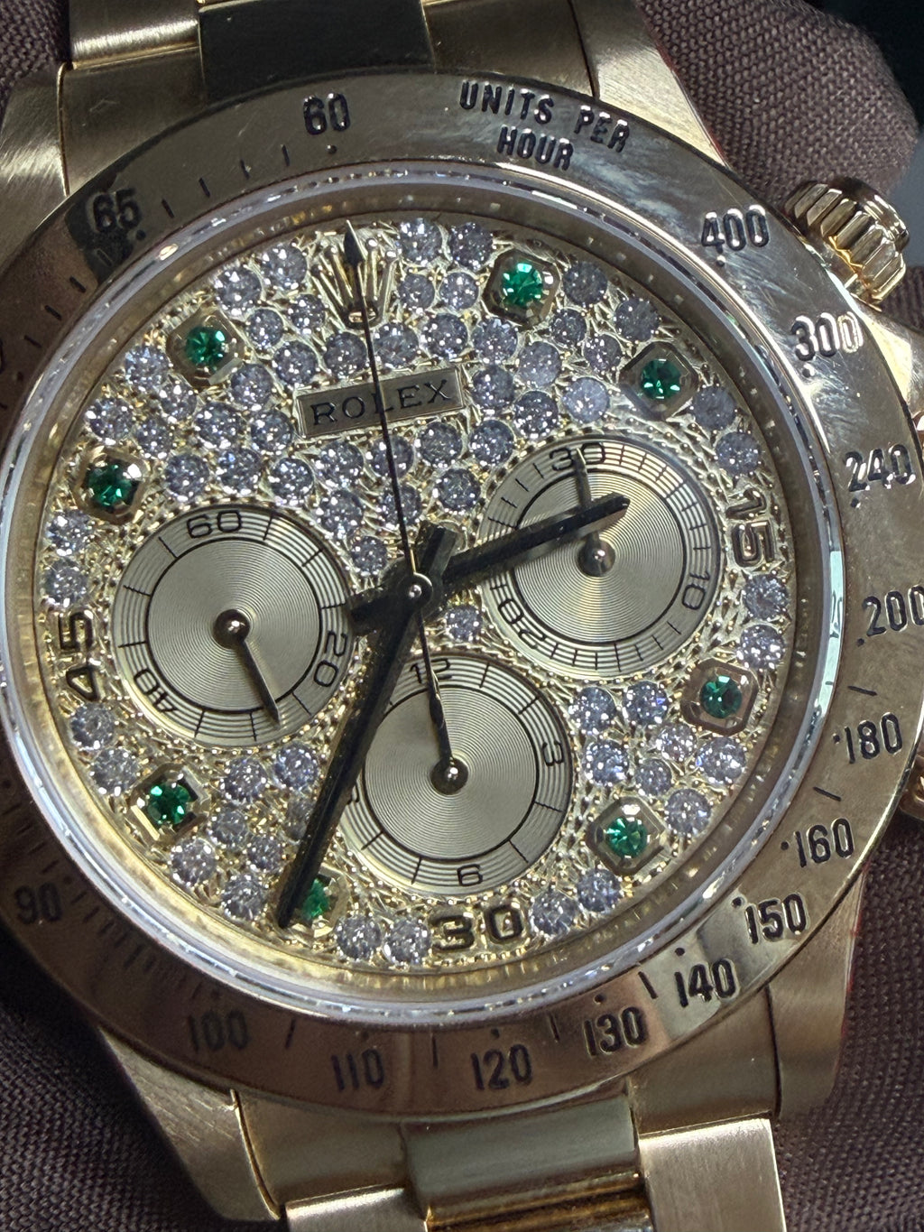 Rolex 16528 Zenith Pave & Emerald Dial - Full Set