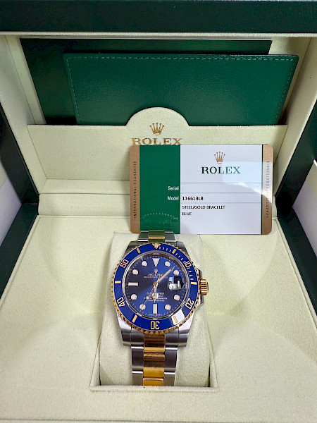 Rolex 116613LB Submariner Date 40mm Bi Metal "Bluesy" 2014 Full Set